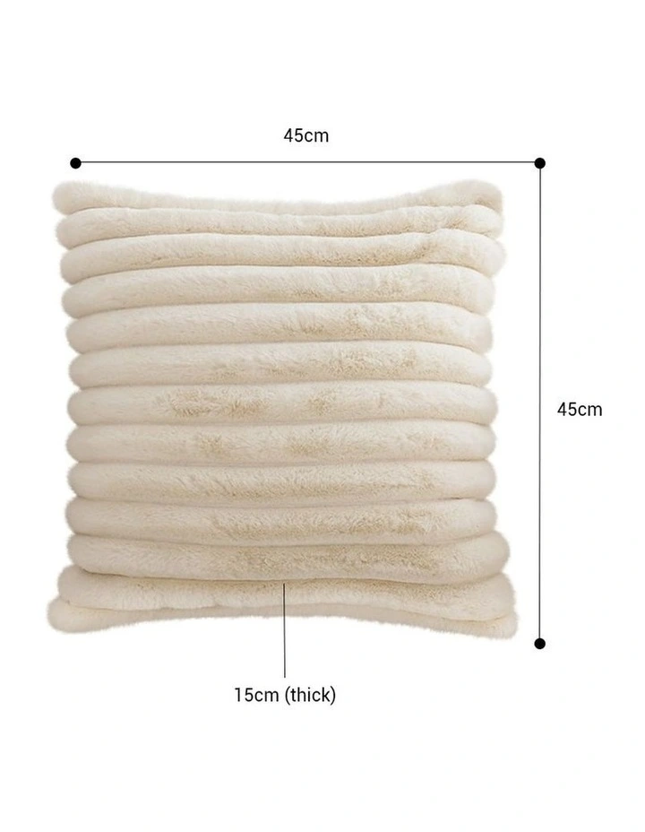 SOGA 2X 45cm Fur Faux Rabbit Soft Decorative Covers Pack Cover Plush Off White Throw Pillow image 2