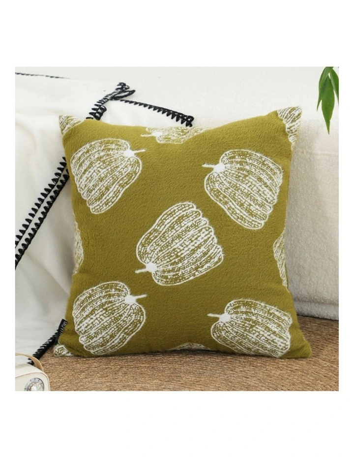 SOGA 2X 50cm Throw Pillow Green Autumn Harvest Pumpkin Print Home Decor image 2