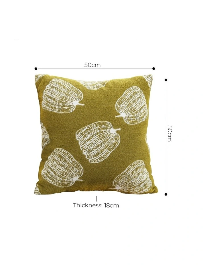 SOGA 2X 50cm Throw Pillow Green Autumn Harvest Pumpkin Print Home Decor image 5
