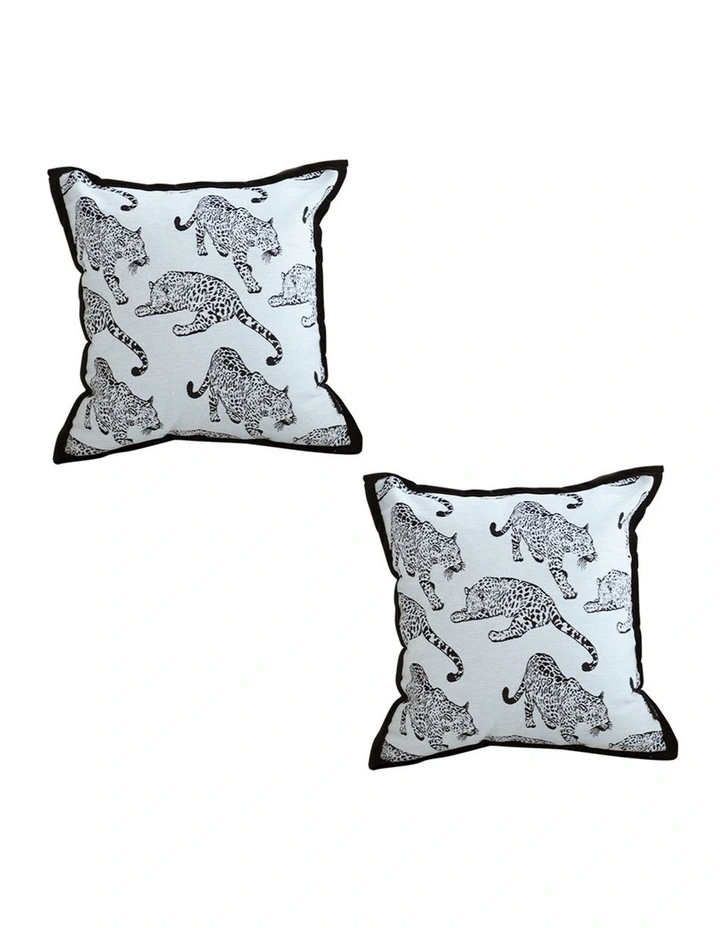 SOGA 2X 45cm Throw Pillow White & Black Leopard Light Luxury Decorative Cushion for Living Room image 1