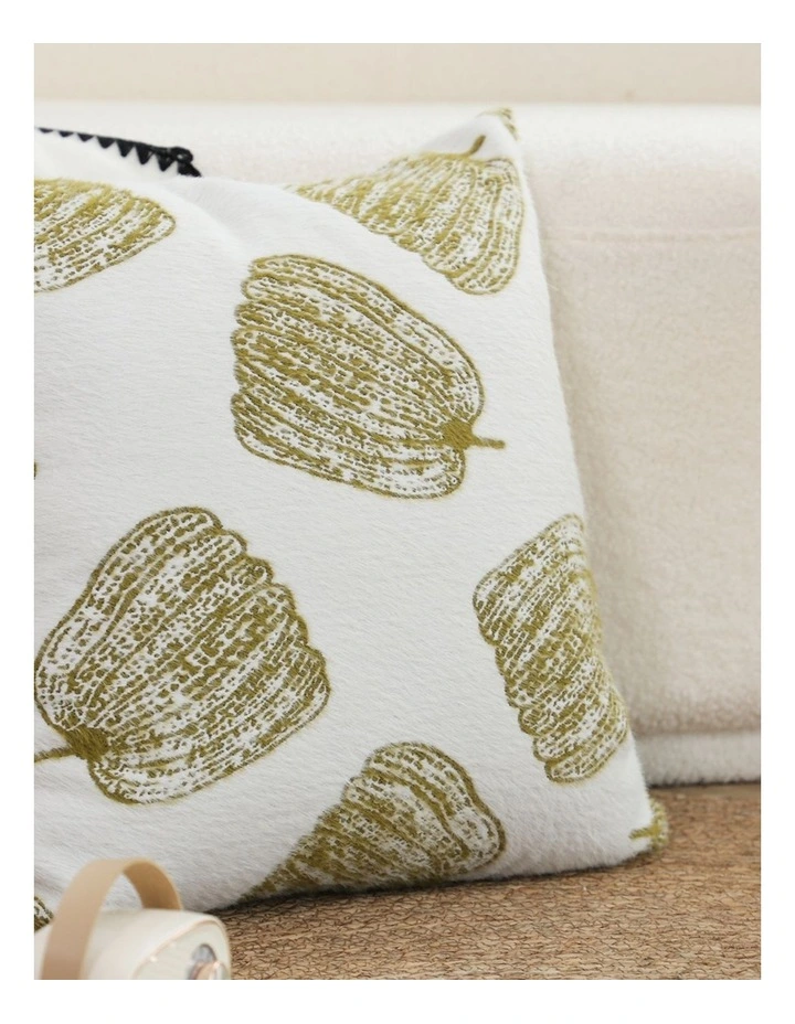 SOGA 2X 50cm Throw Pillow White with Olive Green Autumn Harvest Pumpkin Print Home Decor image 3