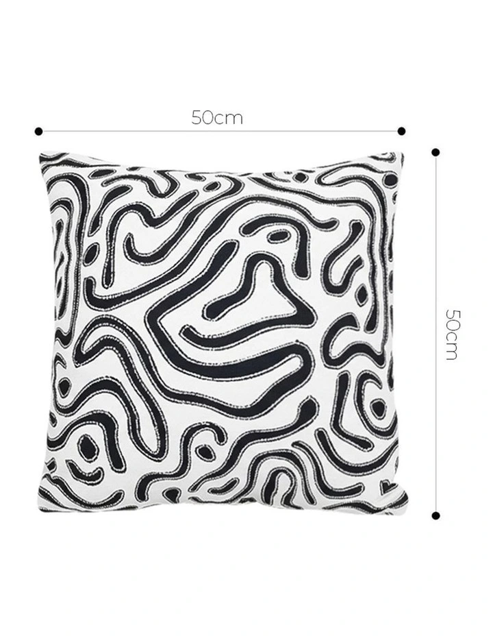 SOGA 2 Pack Black White Abstract Swirl Throw Pillow 50cm image 5