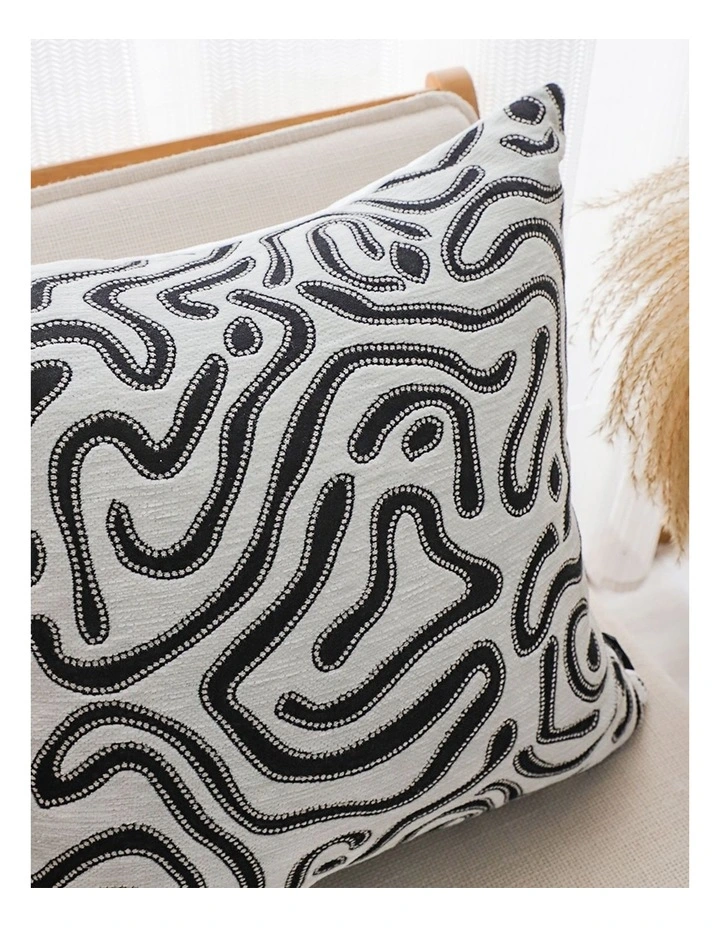 SOGA 2 Pack Black White Abstract Swirl Throw Pillow 50cm image 7