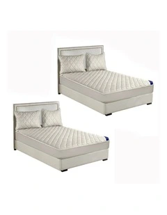 SOGA 2 Pack White Double Cross-Hatch Quilted Mattress Cover Sets with 4 Pillowcases