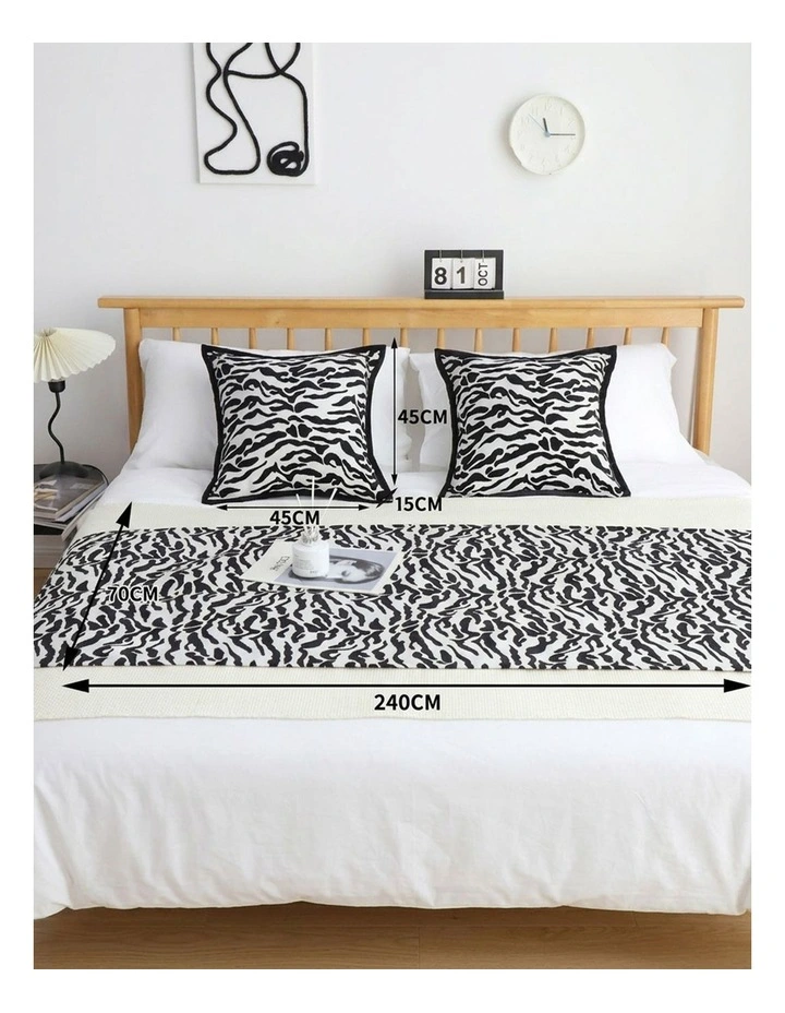 SOGA 1.8m Luxury Mottled Bed Runner Vintage Bedding Set of 3 image 5