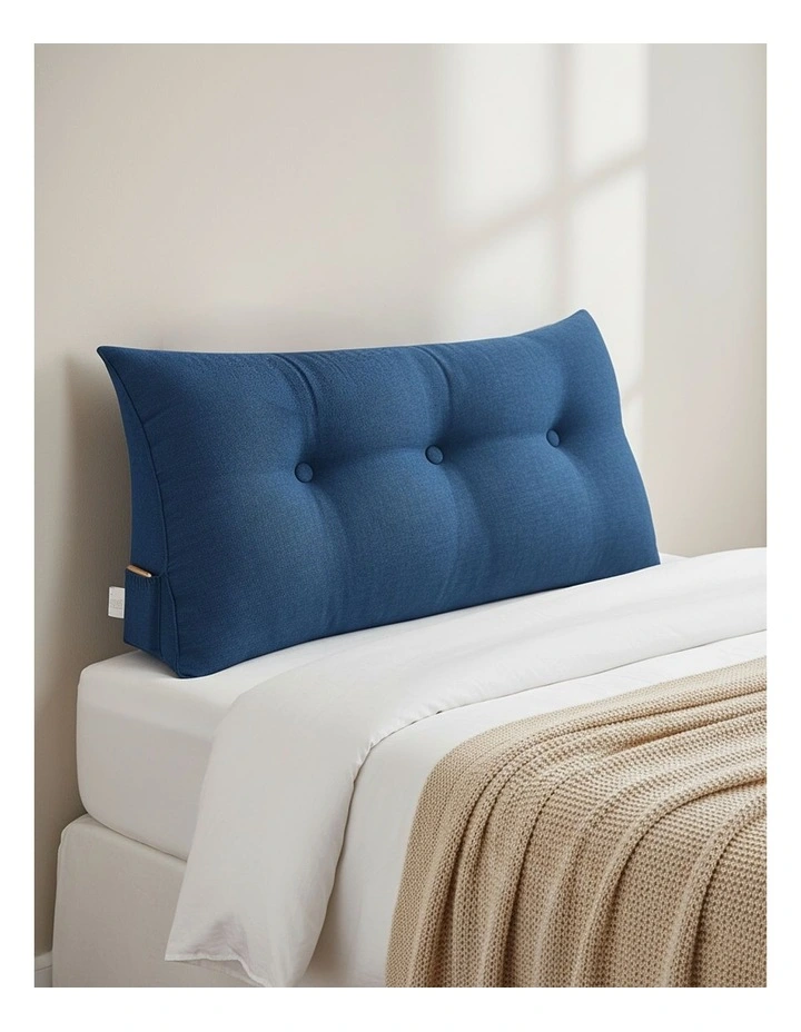 SOGA 2X 100cm Blue Triangular Wedge Headboard Backrest Pillow image 2