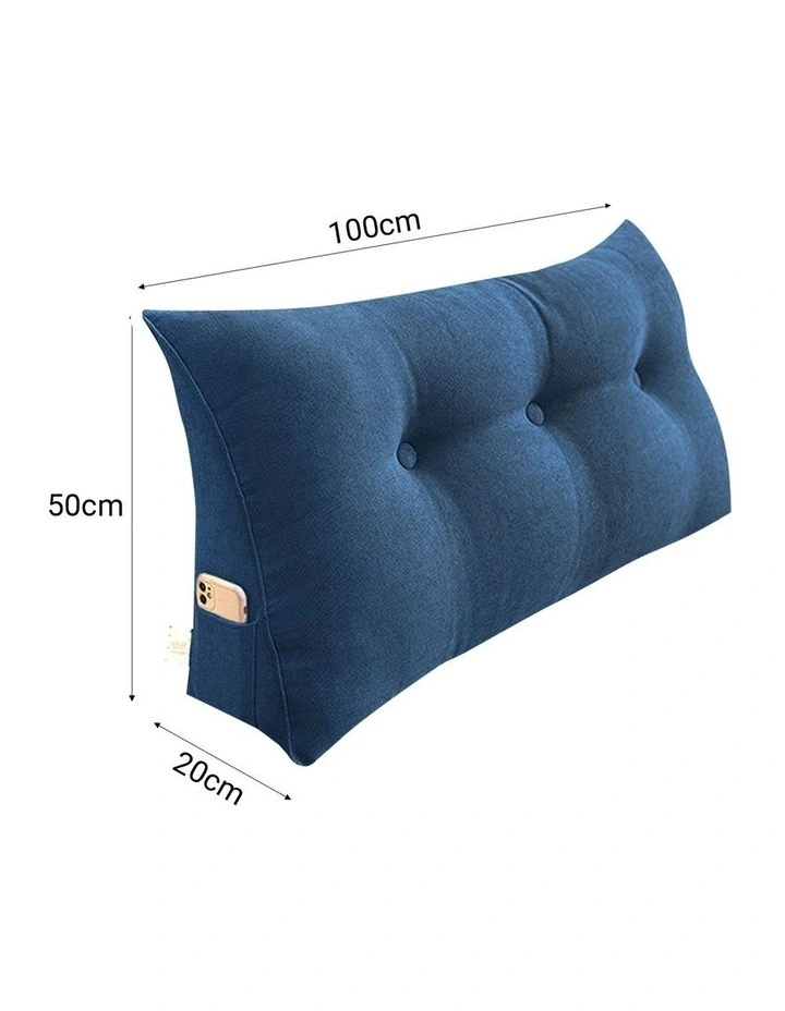 SOGA 2X 100cm Blue Triangular Wedge Headboard Backrest Pillow image 6