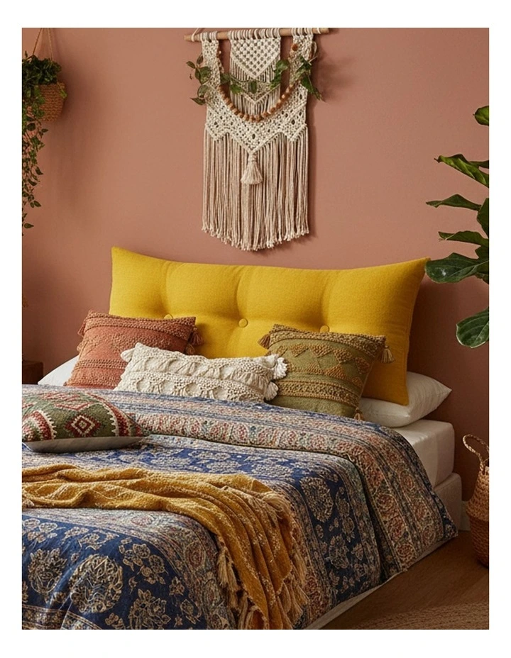 SOGA 2X 100cm Yellow Wedge Bed Pillow Headboard Cushion image 5