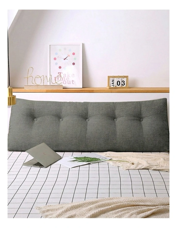 SOGA 2X 150cm Grey Triangular Wedge Headboard Backrest Pillow image 2