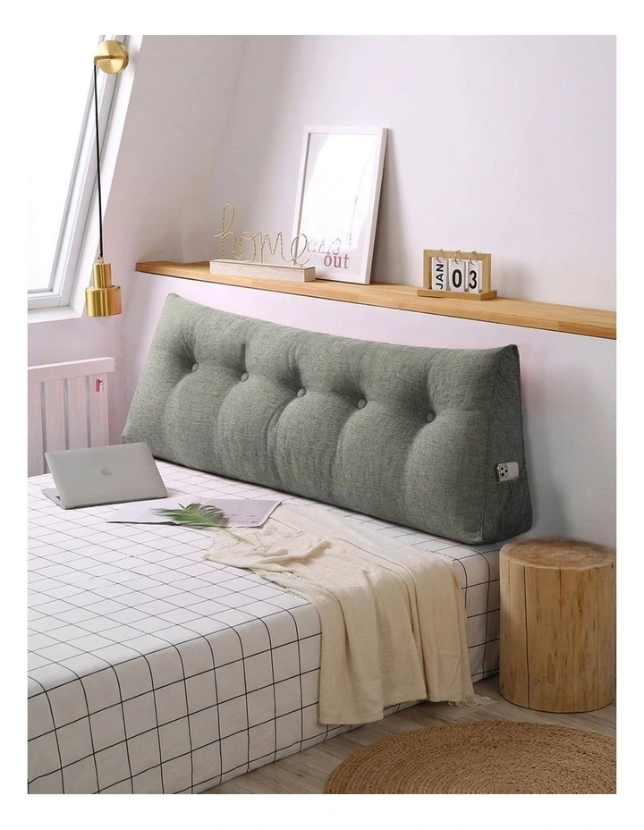 SOGA 2X 150cm Grey Triangular Wedge Headboard Backrest Pillow image 3