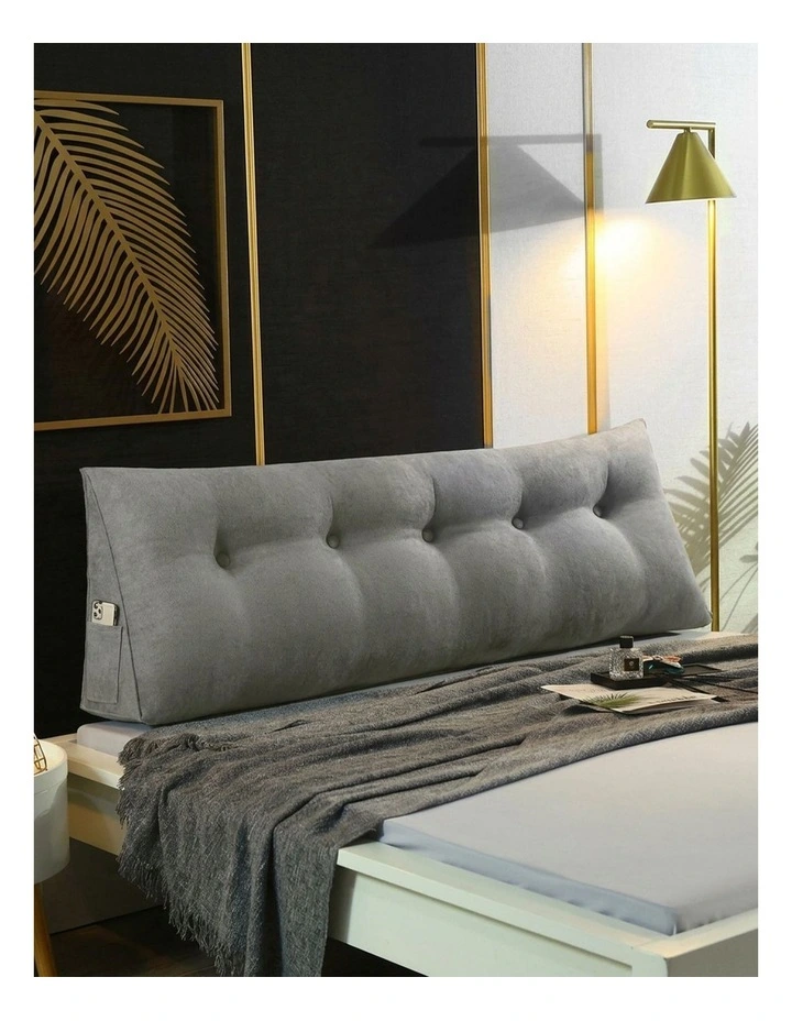 SOGA 2X 150cm Grey Triangular Wedge Headboard Backrest Pillow image 7