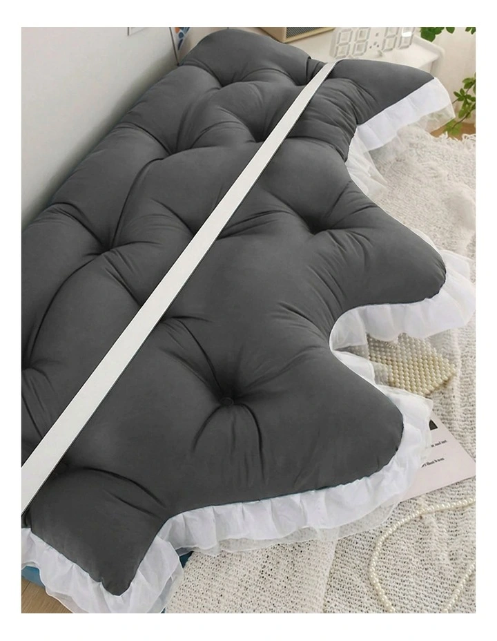 SOGA 2x120cm Crown Pillows Tufted Charcoal Headboard Cushion Set image 6
