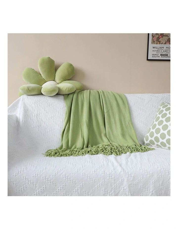 SOGA 2 Pack Green Acrylic Knitted Throw Blanket 130x220cm image 4