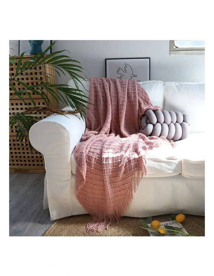 SOGA 2 Pack Pink Diamond Knitted Throw Blanket 130x170cm image 6