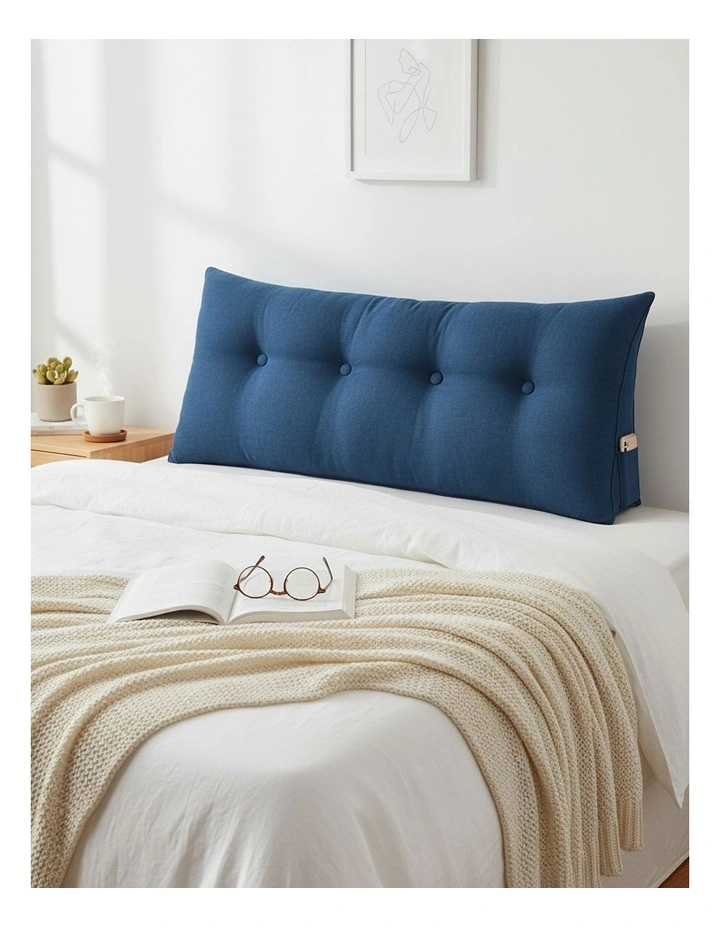 SOGA 2X 120cm Blue Triangular Wedge Headboard Backrest Pillow image 2