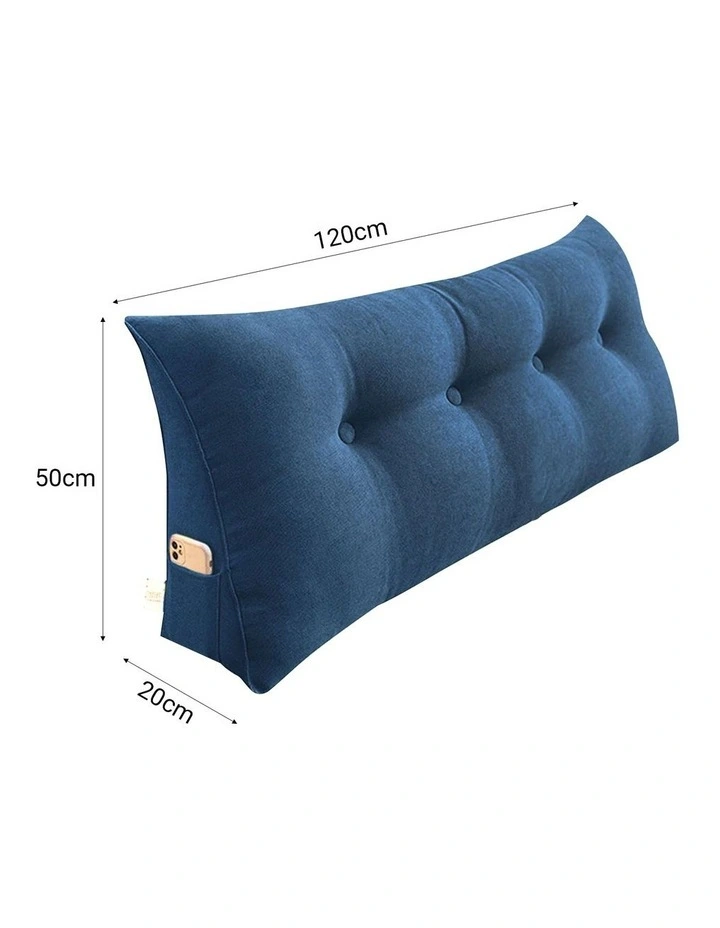 SOGA 2X 120cm Blue Triangular Wedge Headboard Backrest Pillow image 6