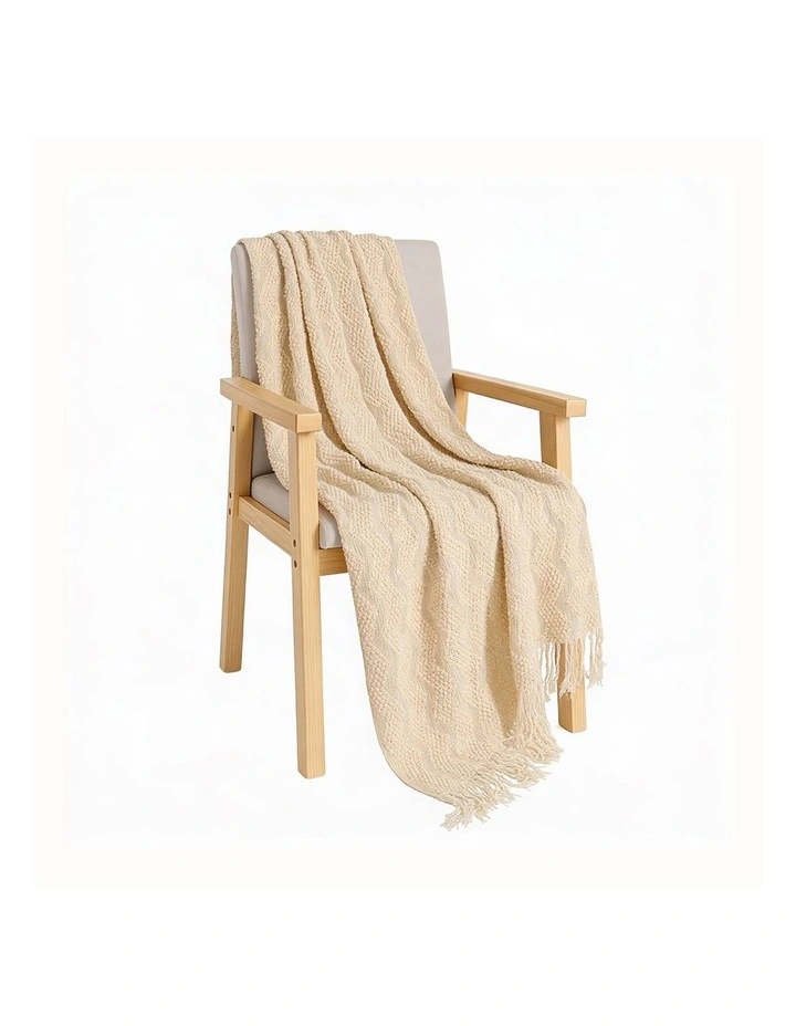 SOGA Cream Polyester Throw Blanket 40x30x6cm image 1