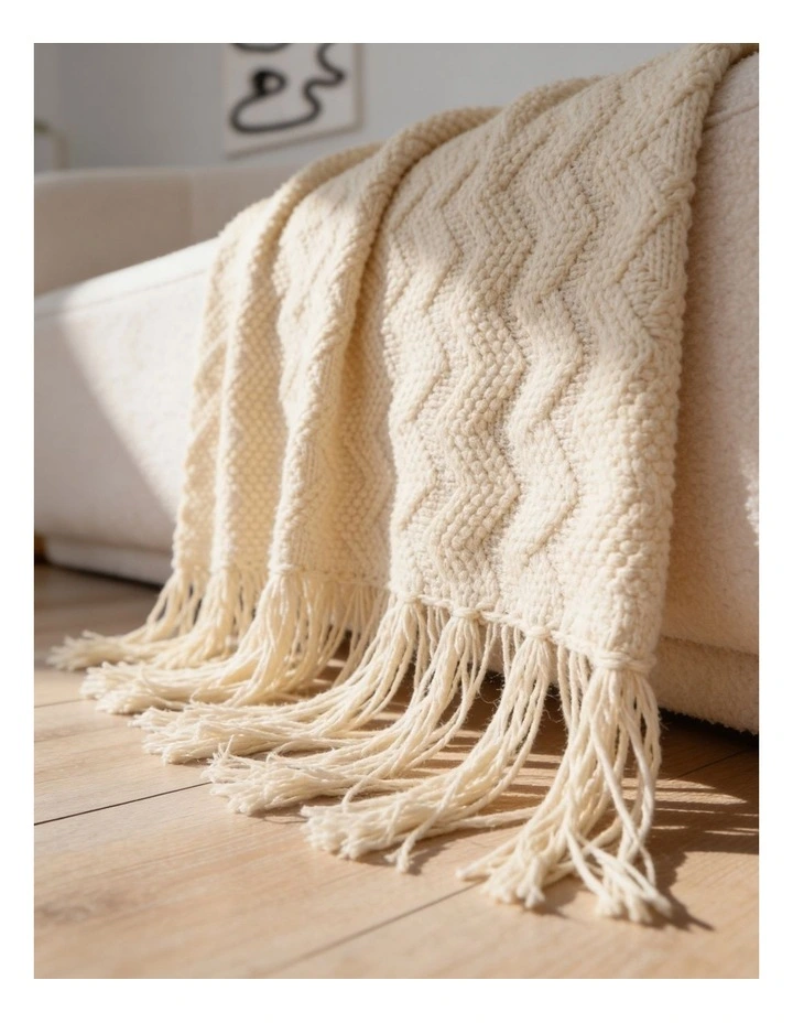 SOGA Cream Polyester Throw Blanket 40x30x6cm image 7