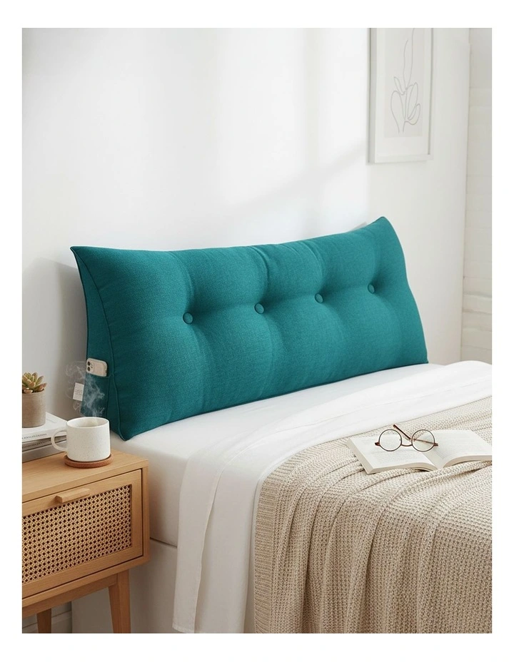 SOGA 2X 120cm Blue Green Triangular Wedge Bed Backrest Headboard Cushion image 2