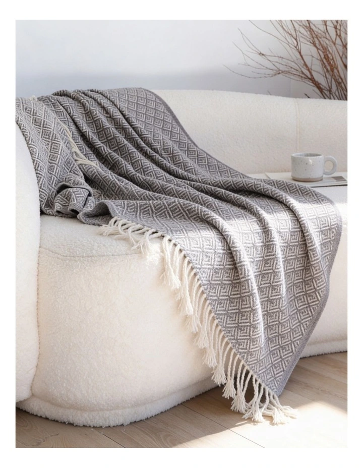 SOGA Grey Polyester Throw Blanket 127x170cm image 3