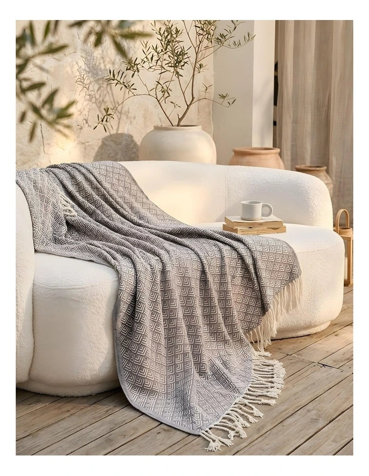 SOGA Grey Polyester Throw Blanket 127x170cm image 4