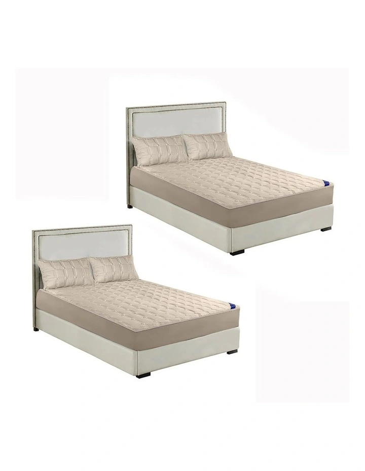 SOGA 2X Beige 183cm Wide Mattress Cover image 1
