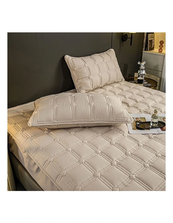 SOGA 2X Beige 183cm Wide Mattress Cover image 4