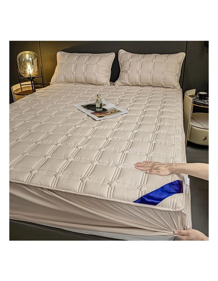 SOGA 2X Beige 183cm Wide Mattress Cover image 7