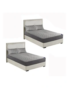 SOGA 2X Grey 153cm Wide Mattress Cover