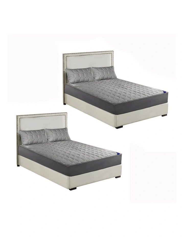 SOGA 2X Grey 153cm Wide Mattress Cover image 1