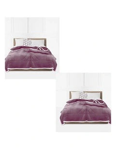 SOGA 2 Pack Light Purple Thick Flannel Throw Blanket 200x220cm