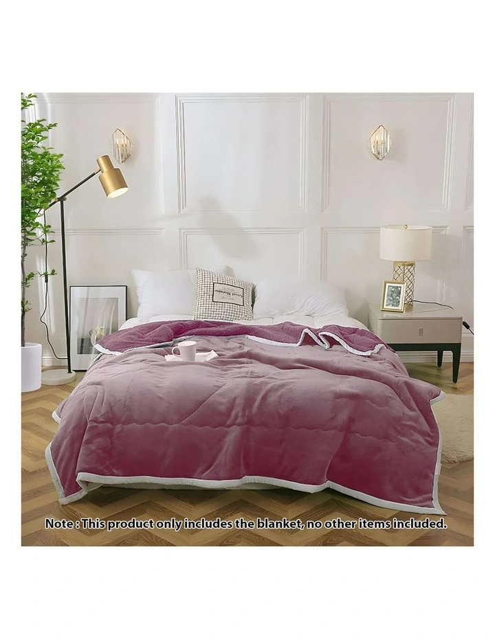 SOGA 2 Pack Light Purple Thick Flannel Throw Blanket 200x220cm image 2