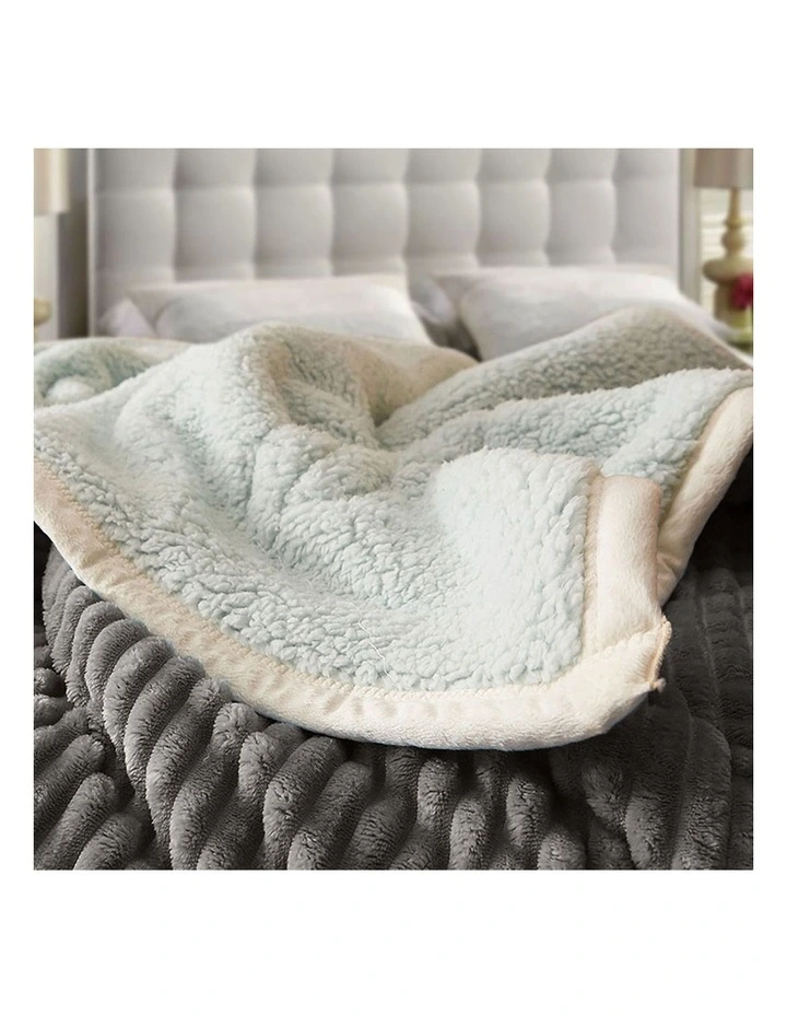 SOGA 2 Pack Grey Thick Flannel Throw Blanket 200x220cm image 4