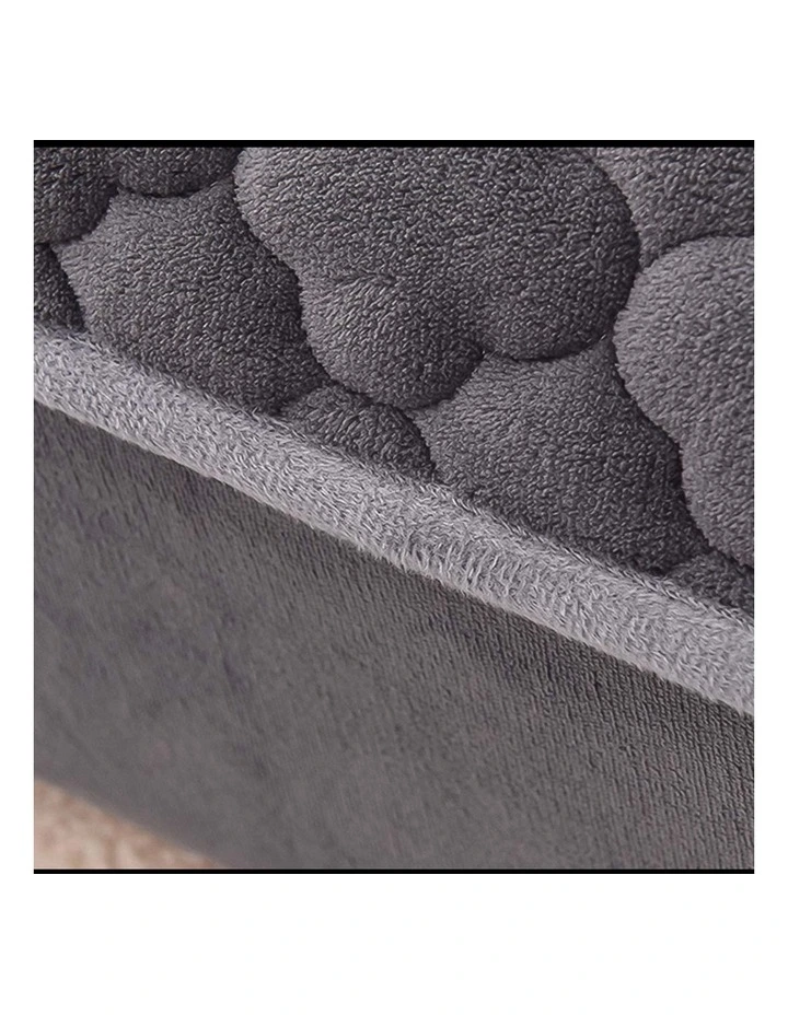 SOGA 2 Pack Grey King Clover Quilted Fleece Mattress Cover Sets with 4 Pillowcases image 6