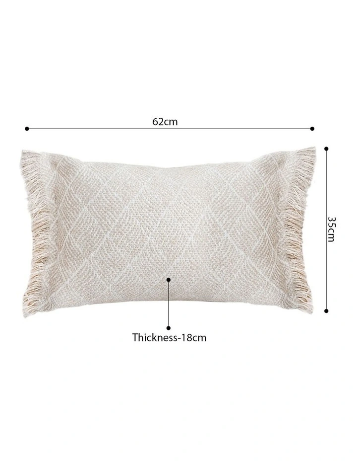 SOGA 2 Pack Off White French Style Seat Cushion 35x62cm image 7