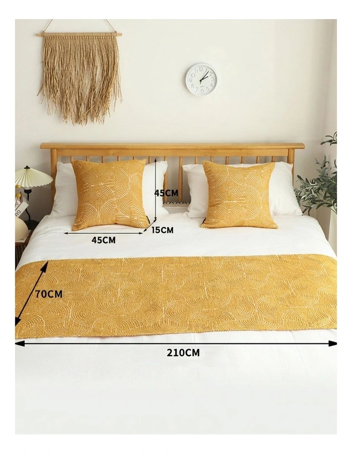 SOGA 1.5m Bec 3D Arched Bed Banner Vintage Scarf Runner Bedding Tail Pad Flag Set of 3 image 5