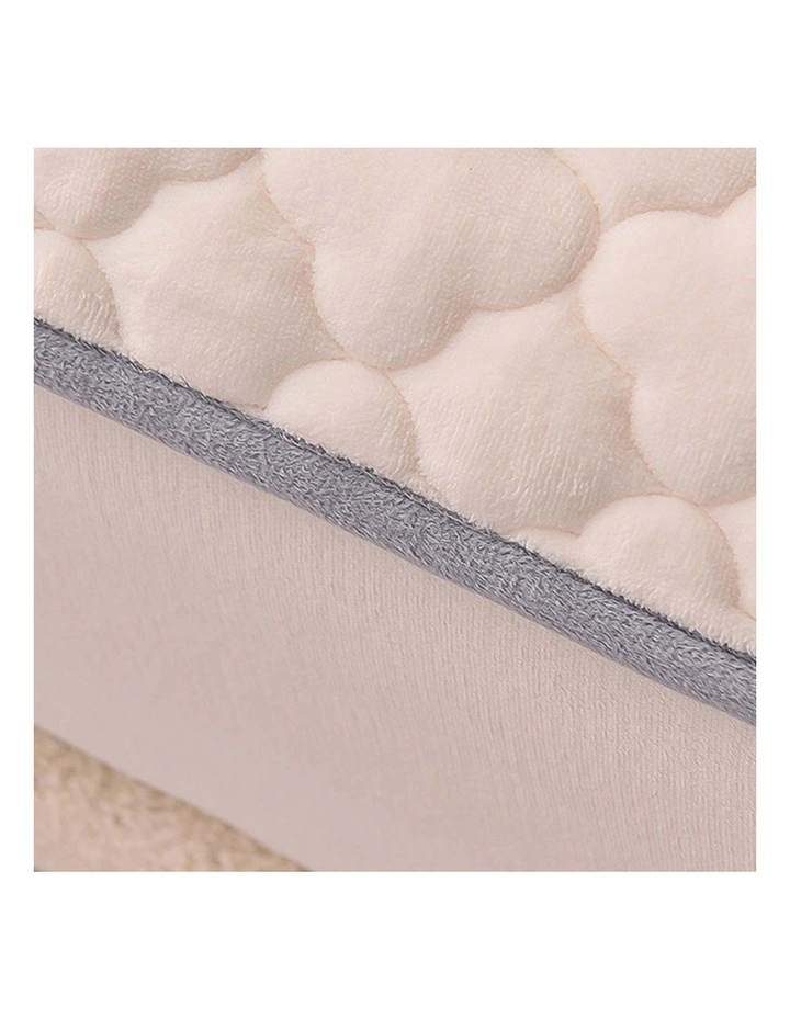 SOGA 2 Pack Beige Double Clover Quilted Fleece Mattress Cover Sets with 4 Pillowcases image 6
