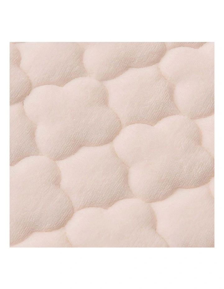SOGA 2 Pack Beige Double Clover Quilted Fleece Mattress Cover Sets with 4 Pillowcases image 7