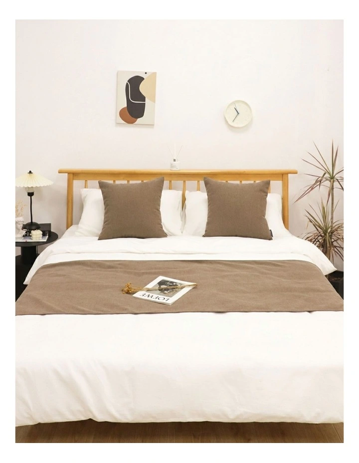 SOGA 1.5m Bed Light Brown Vintage Scarf Runner Bedding Tail Pad Flag For Home Hotel Set of 3 image 2