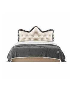SOGA Home & Living Bundle Crown Tufted Cream Pillow & Grey Cozy Flannel Throw Blanket