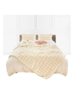 SOGA Creamy White Fur Fuzzy Throw Blanket 200x230cm