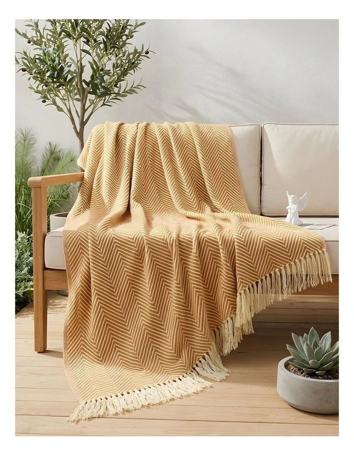 SOGA Mustard Yellow Polyester Throw Blanket 40x30x6cm image 4