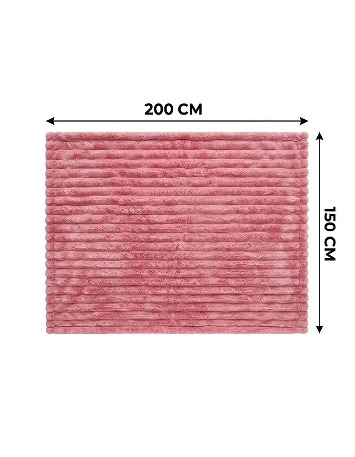 SOGA 2 Pack Pink Flannel Polyester Throw Blanket 150x200cm image 2