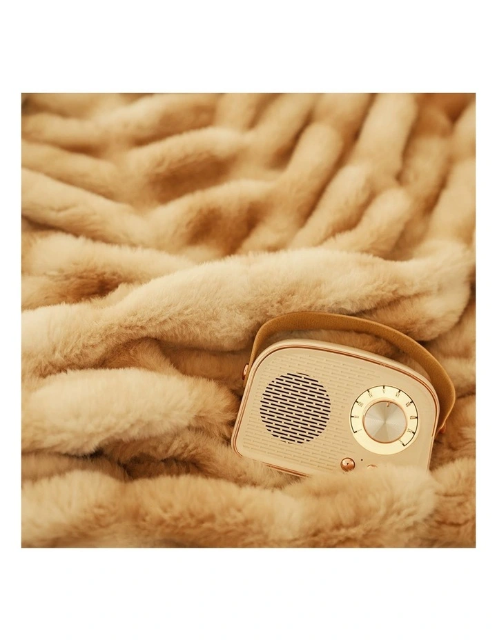 SOGA Camel Brown Double Layer Rabbit Fur Throw Blanket 150x200cm image 4