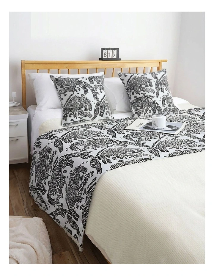SOGA 1.5m Light Black Luxury Mottled Bed Runner Vintage Bedding Set of 3 image 2