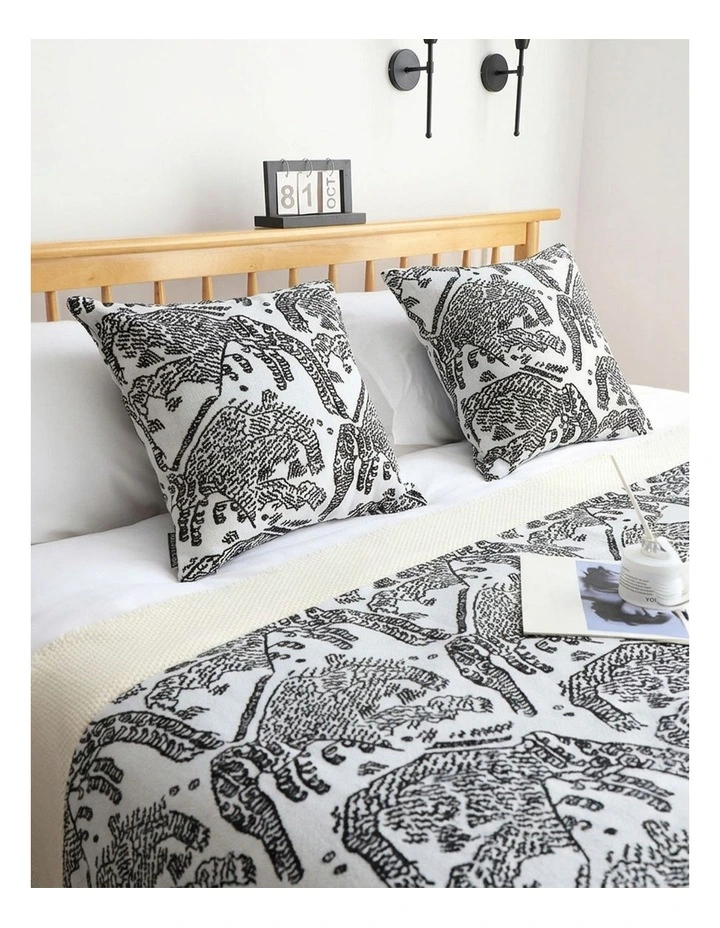 SOGA 1.5m Light Black Luxury Mottled Bed Runner Vintage Bedding Set of 3 image 4