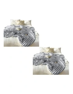 SOGA 2 Pack Smoke Gray Milk Velvet Throw Blanket 150x200cm