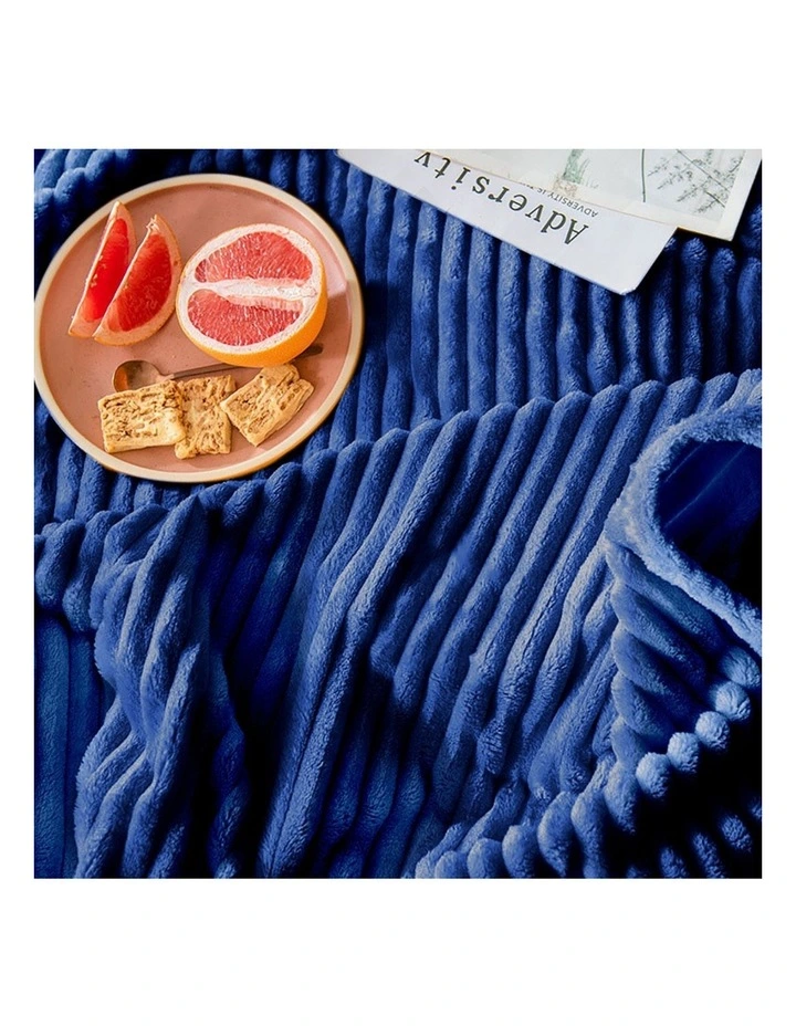 SOGA 2 Pack Blue Thin Flannel Throw Blanket 200x230cm image 6