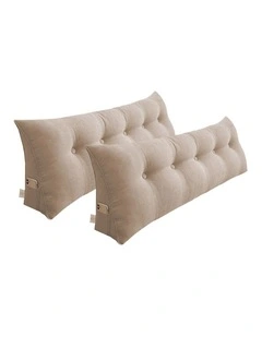 SOGA 2X 180cm Beige Triangular Wedge Headboard Backrest Pillow