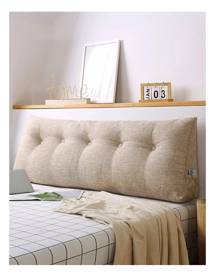SOGA 2X 180cm Beige Triangular Wedge Headboard Backrest Pillow image 2